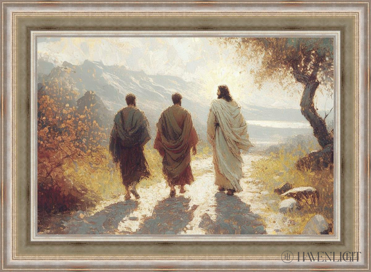 Jesus Went With Them Open Edition Canvas / 36 X 24 Colonial Silver Metal Leaf 44 3/4 32 Art