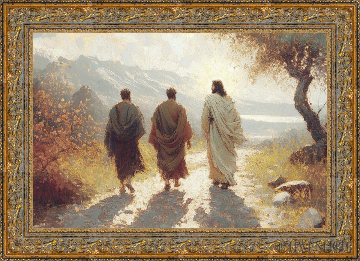 Jesus Went With Them Open Edition Canvas / 36 X 24 Gold 43 3/4 31 Art