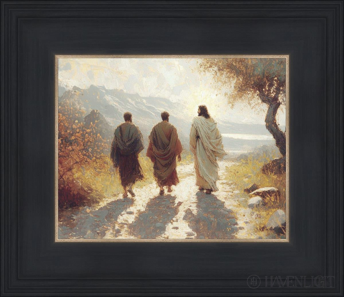 Jesus Went With Them Open Edition Print / 10 X 8 Black 14 3/4 12 Art