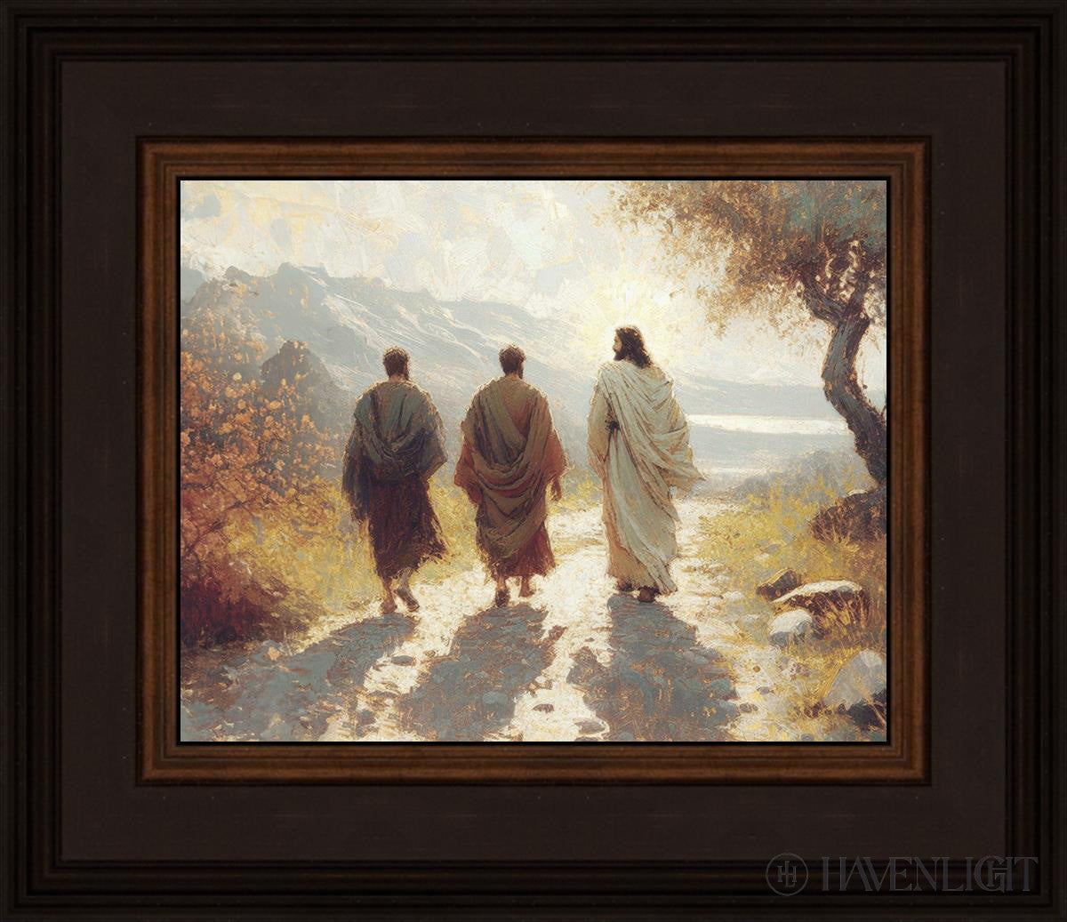 Jesus Went With Them Open Edition Print / 10 X 8 Brown 14 3/4 12 Art