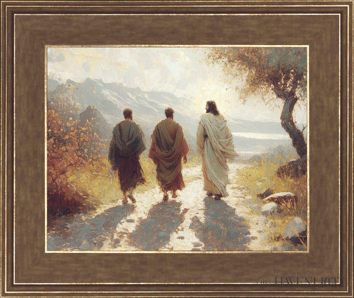 Jesus Went With Them Open Edition Print / 14 X 11 Gold 18 3/4 15 Art