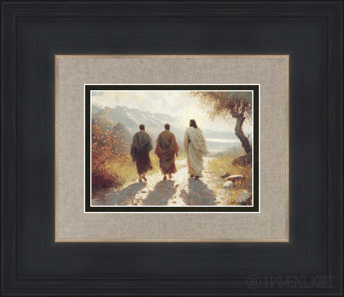 Jesus Went With Them Open Edition Print / 7 X 5 Black 14 3/4 12 Art