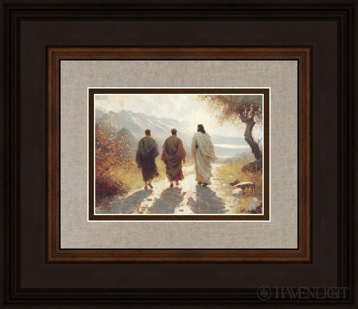 Jesus Went With Them Open Edition Print / 7 X 5 Brown 14 3/4 12 Art