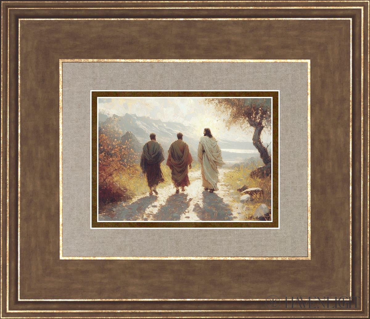 Jesus Went With Them Open Edition Print / 7 X 5 Gold 14 3/4 12 Art