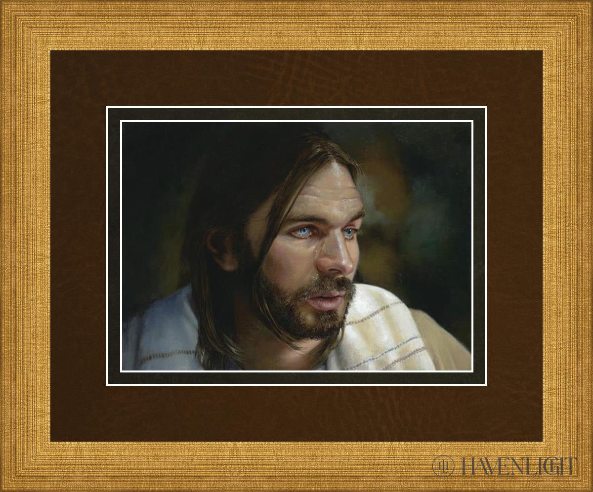 Jesus Wept Open Edition Print / 7 X 5 Matte Gold 11 3/4 9 Art