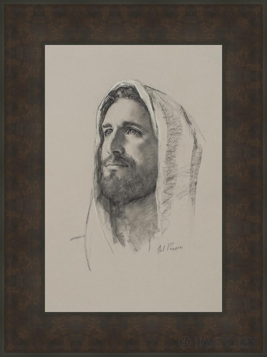 Lamb Of God Open Edition Canvas / 16 X 24 Bronze Frame 23 3/4 31 Art