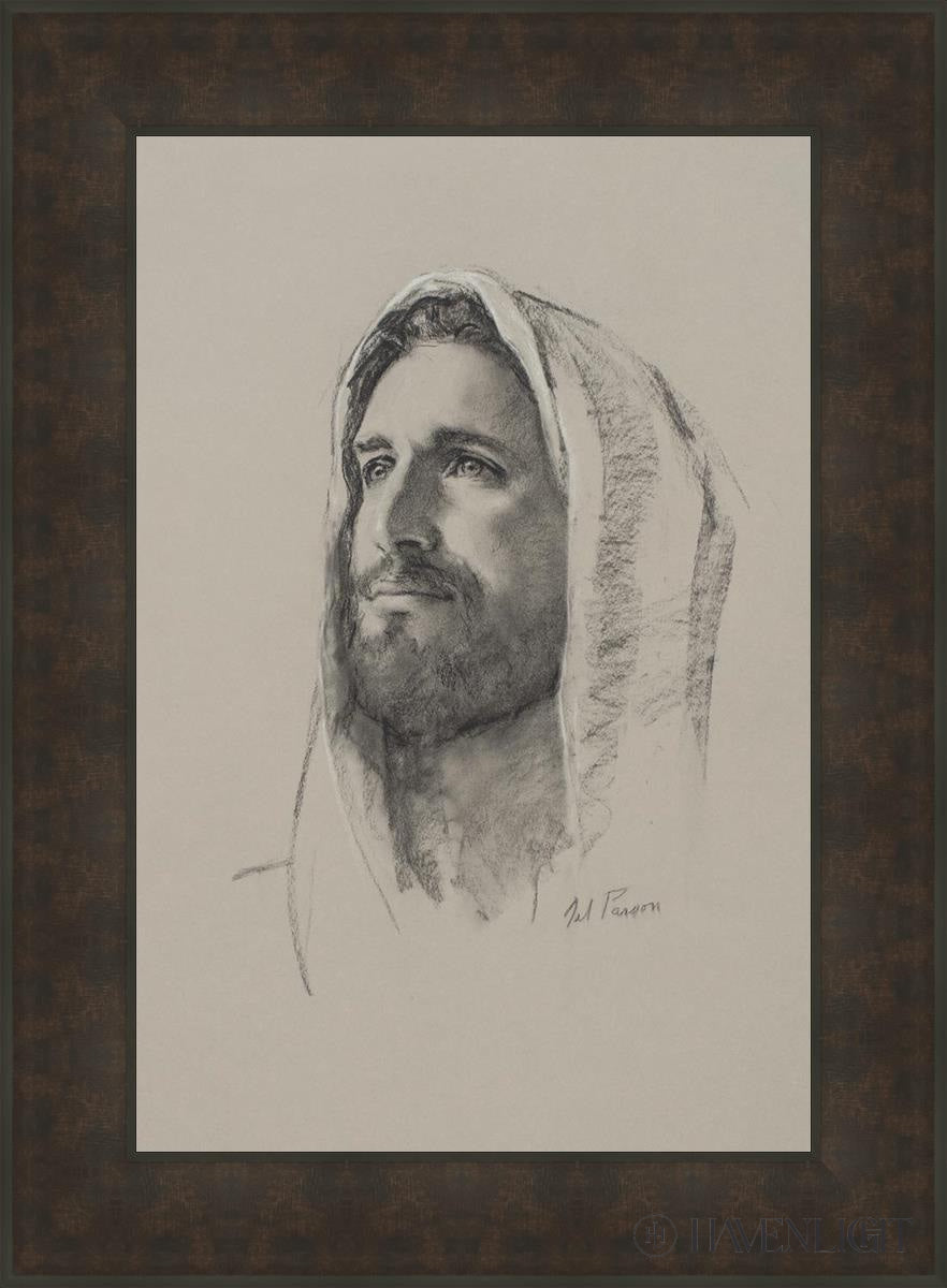 Lamb Of God Open Edition Canvas / 20 X 30 Bronze Frame 27 3/4 37 Art