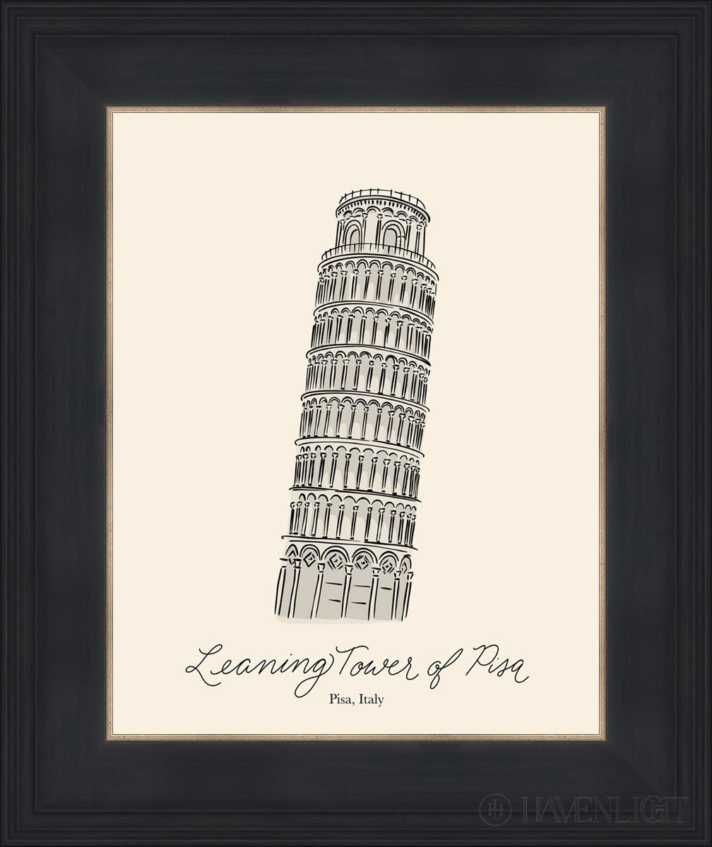 Leaning Tower Of Piza Open Edition Print / 11 X 14 Black 15 3/4 18 Art