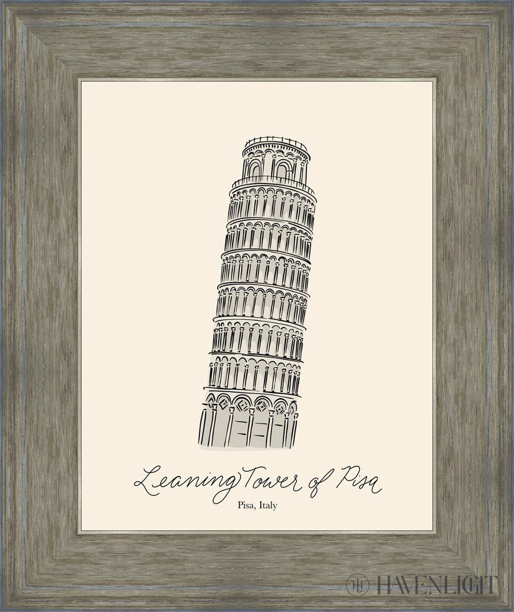 Leaning Tower Of Piza Open Edition Print / 11 X 14 Gray 15 3/4 18 Art