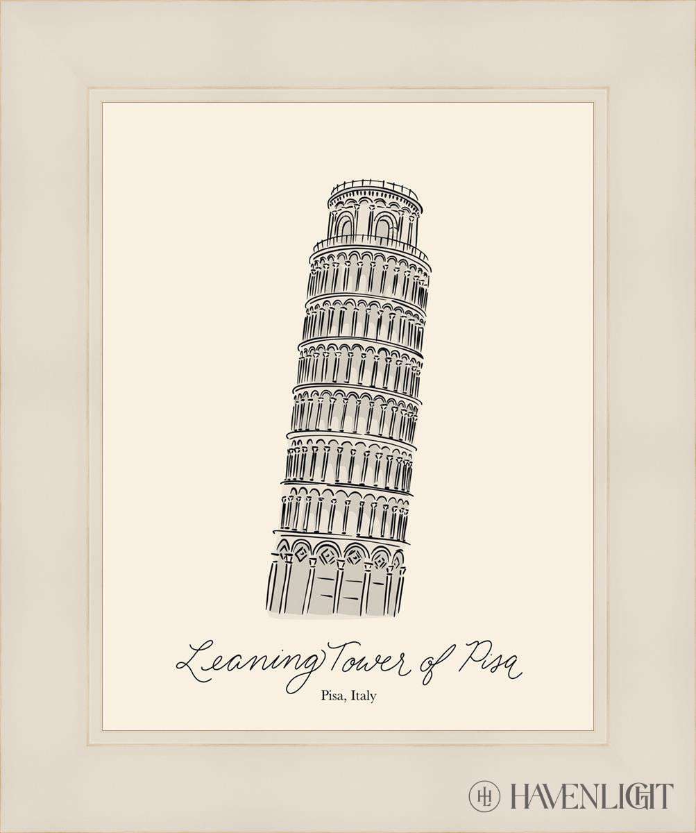 Leaning Tower Of Piza Open Edition Print / 11 X 14 White 15 1/4 18 Art