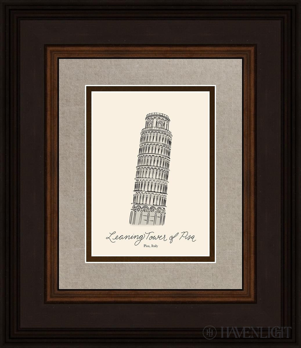 Leaning Tower Of Piza Open Edition Print / 5 X 7 Brown 12 3/4 14 Art