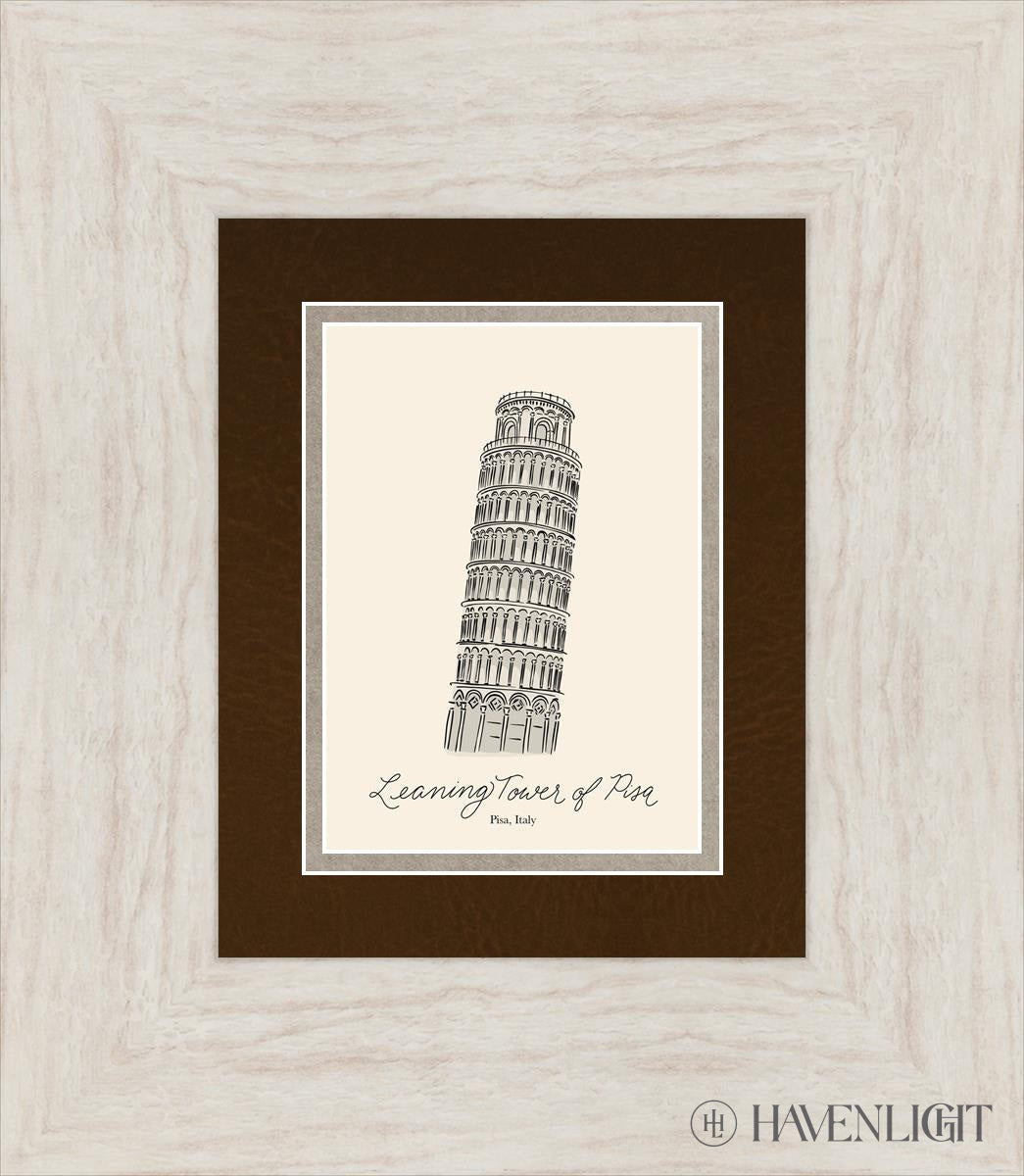Leaning Tower Of Piza Open Edition Print / 5 X 7 Ivory 13 1/2 15 Art