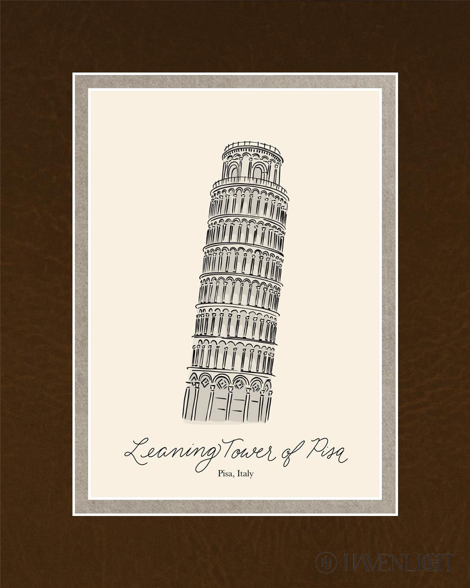 Leaning Tower Of Piza Open Edition Print / 5 X 7 Matted To 8 10 Art