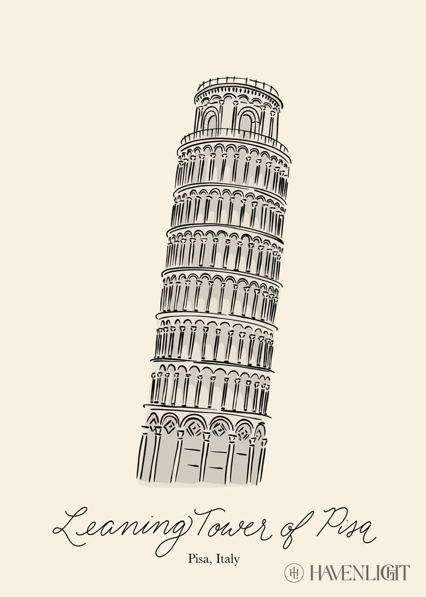 Leaning Tower Of Piza Open Edition Print / 5 X 7 Only Art