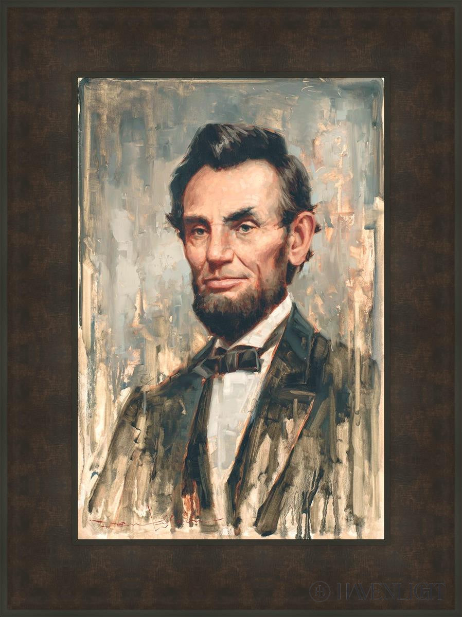 Lincoln Open Edition Canvas / 16 X 24 Bronze Frame 23 3/4 31 Art