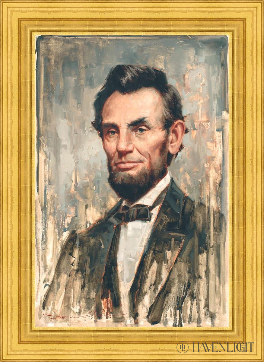 Lincoln Open Edition Canvas / 24 X 36 22K Gold Leaf 32 3/8 44 Art
