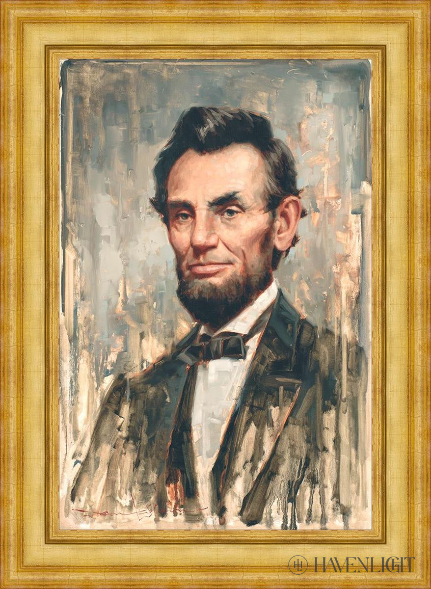 Lincoln Open Edition Canvas / 24 X 36 Colonial Gold Metal Leaf 32 3/4 44 Art