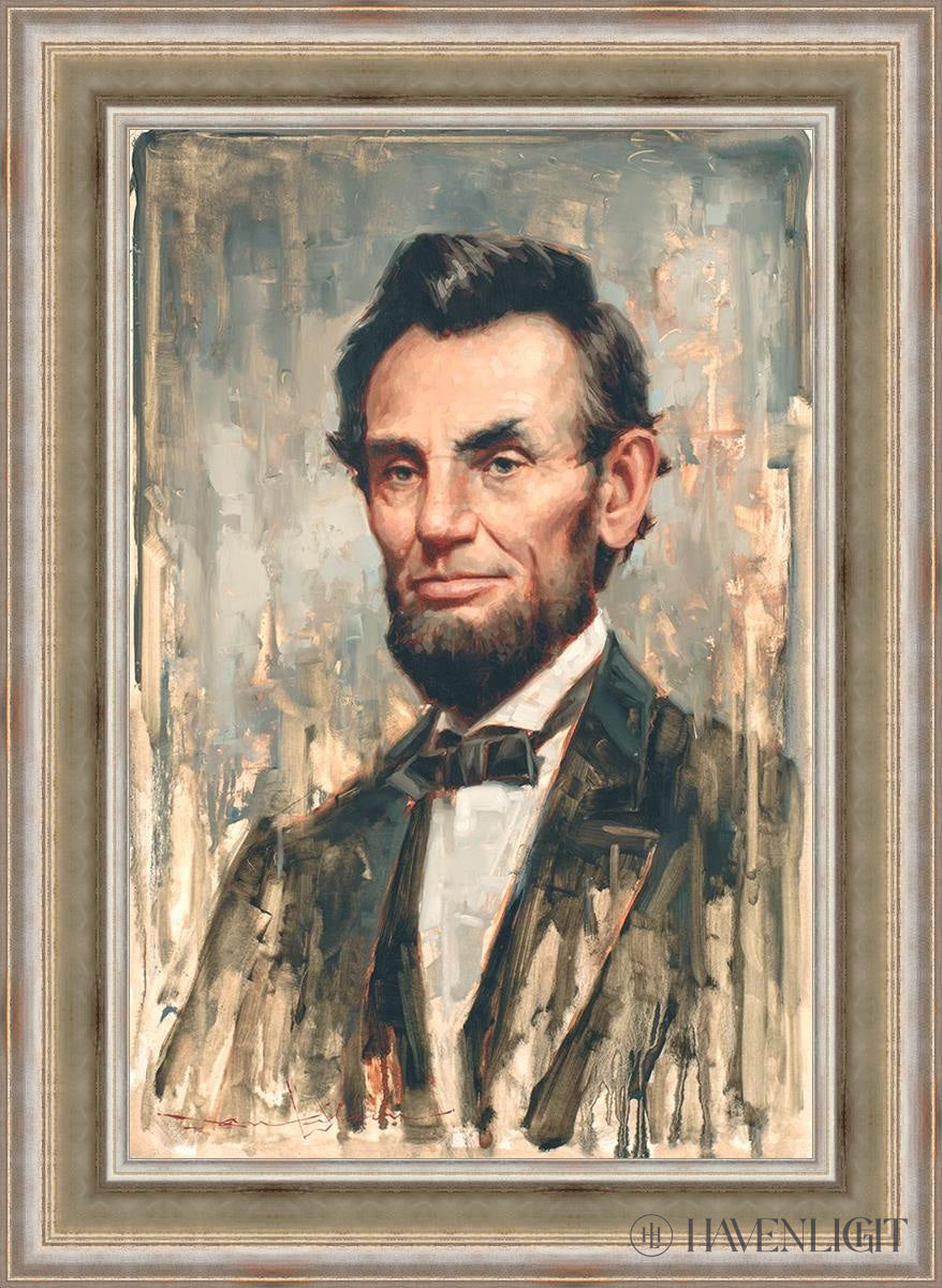 Lincoln Open Edition Canvas / 24 X 36 Colonial Silver Metal Leaf 32 3/4 44 Art