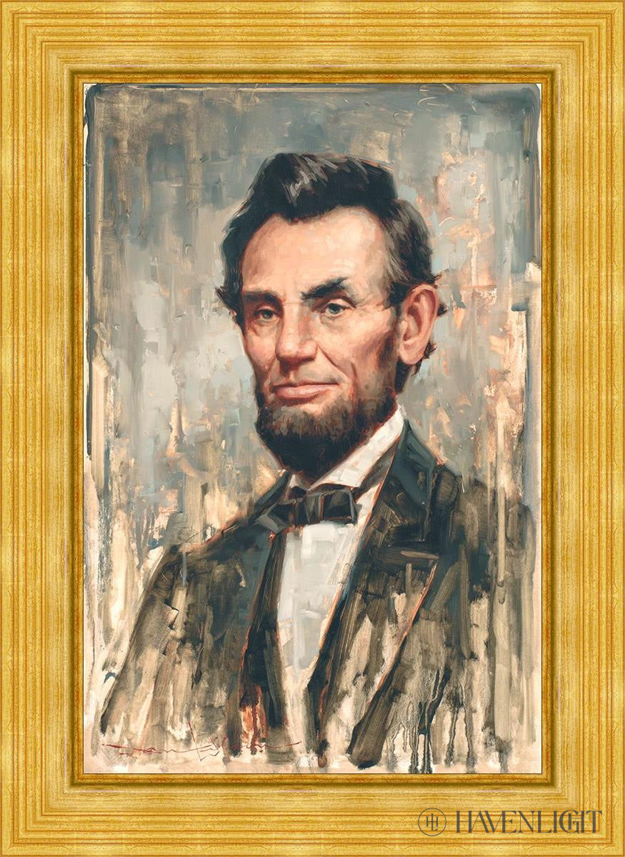 Lincoln Open Edition Canvas / 24 X 36 Gold Metal Leaf 32 3/8 44 Art