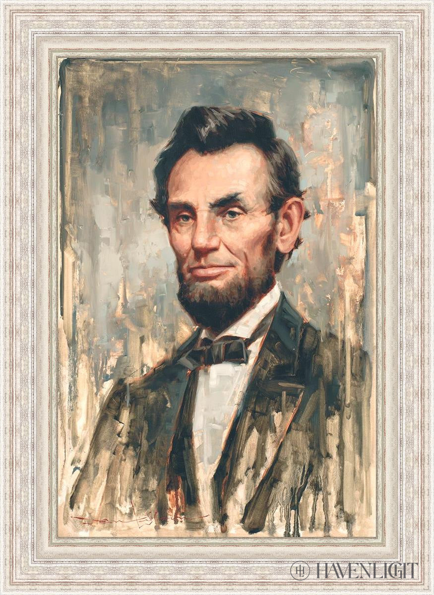 Lincoln Open Edition Canvas / 24 X 36 Silver Metal Leaf 32 3/8 44 Art