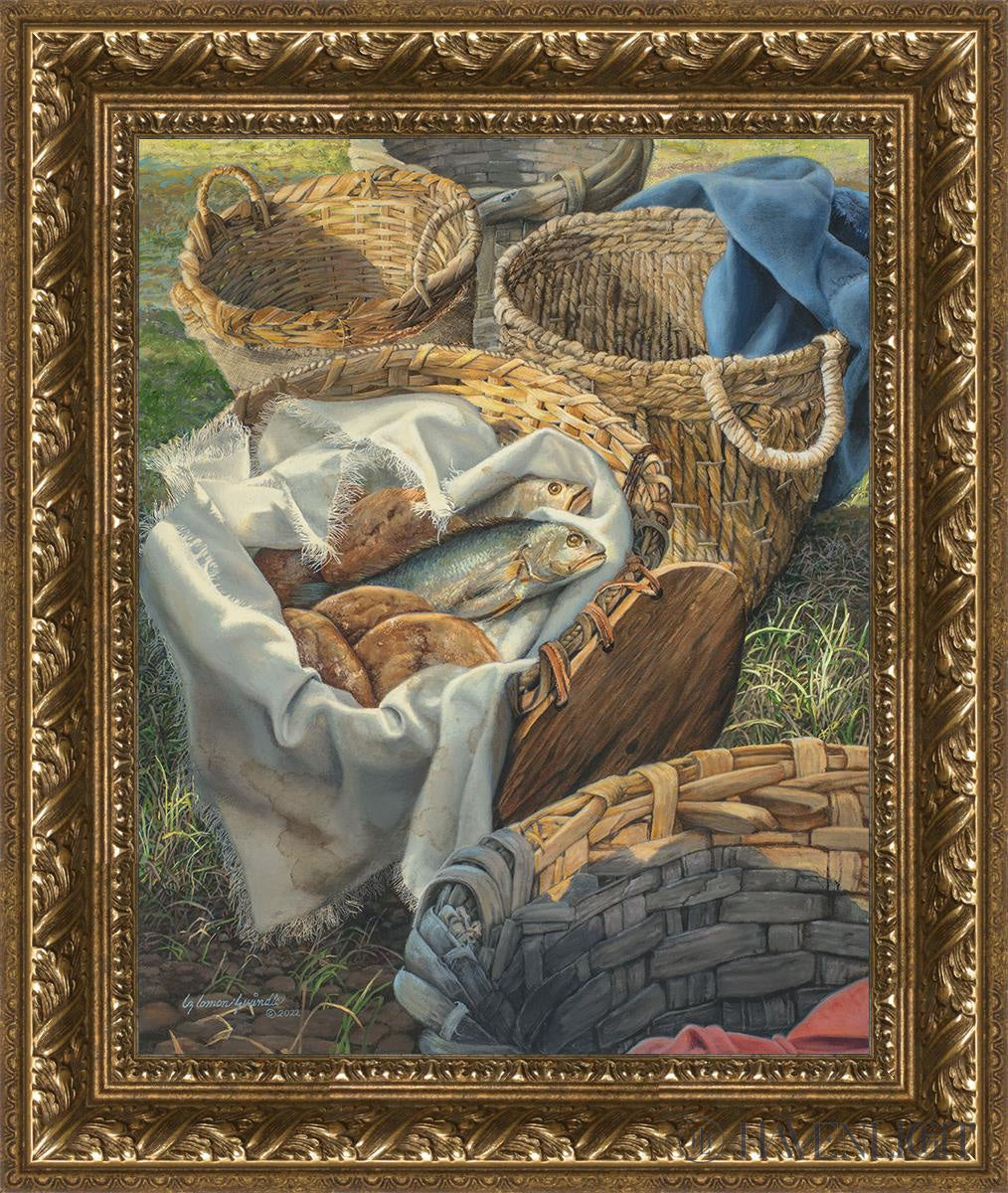 Loaves And Fishes Open Edition Print / 16 X 20 Gold 21 3/4 25 Art