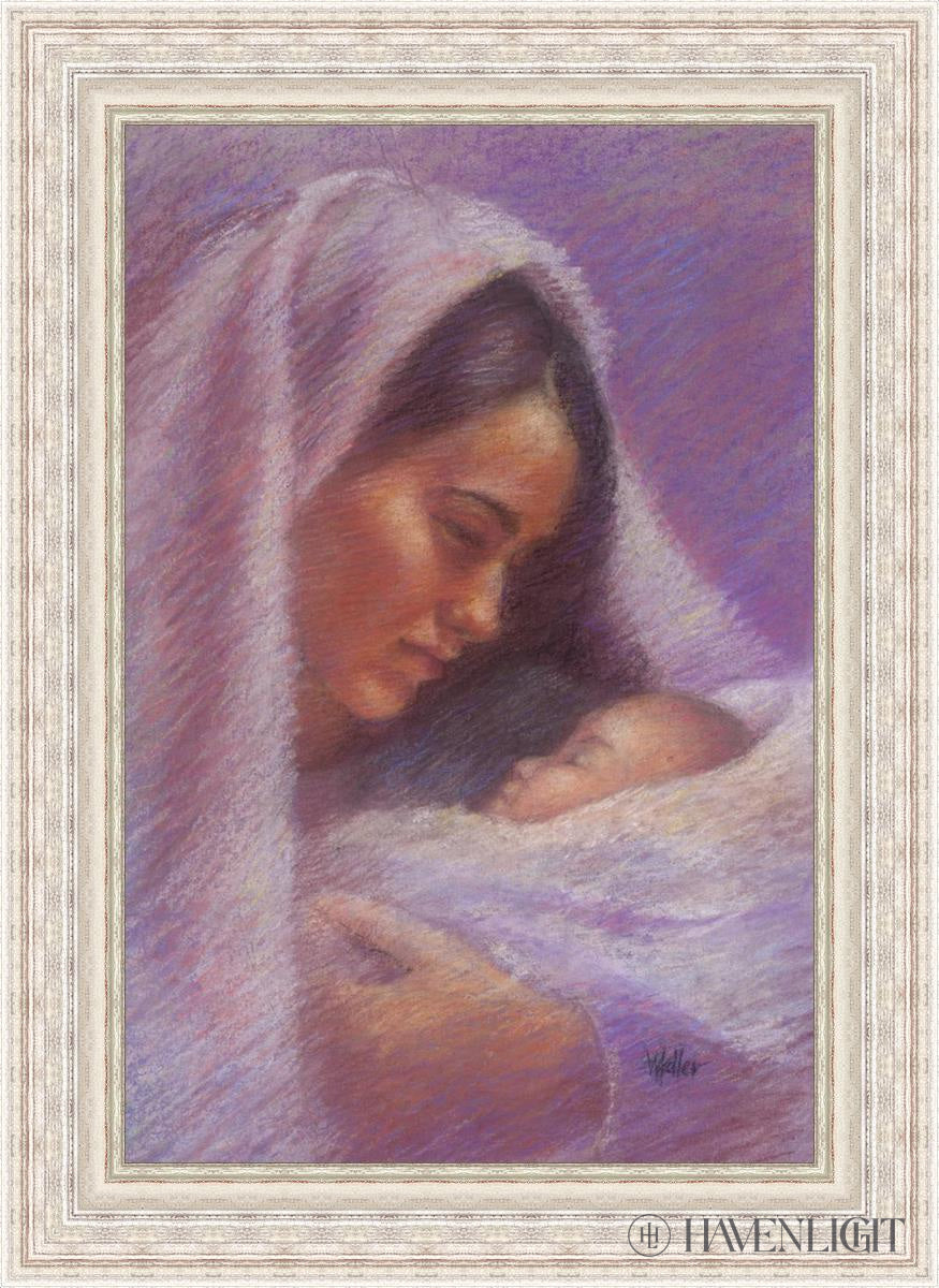 Mary & Jesus Pastel Open Edition Canvas / 24 X 36 Silver Metal Leaf 32 3/8 44 Art