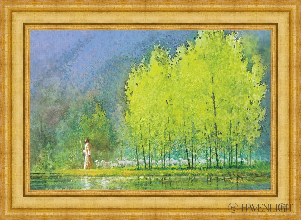 Moment Of Peace Open Edition Canvas / 36 X 24 Colonial Gold Metal Leaf 44 3/4 32 Art