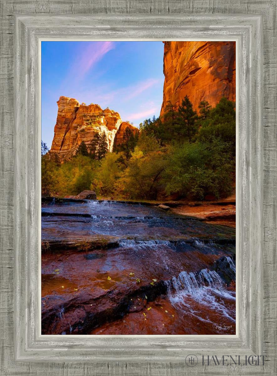 Morning At The Falls Open Edition Canvas / 12 X 18 Silver 16 3/4 22 Art