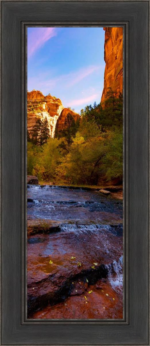 Morning At The Falls Open Edition Canvas / 12 X 36 Black 18 1/2 42 Art