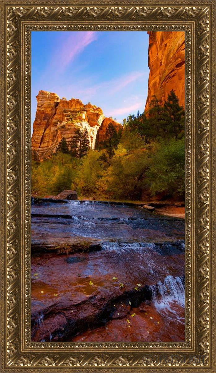 Morning At The Falls Open Edition Canvas / 15 X 30 Gold 20 3/4 35 Art