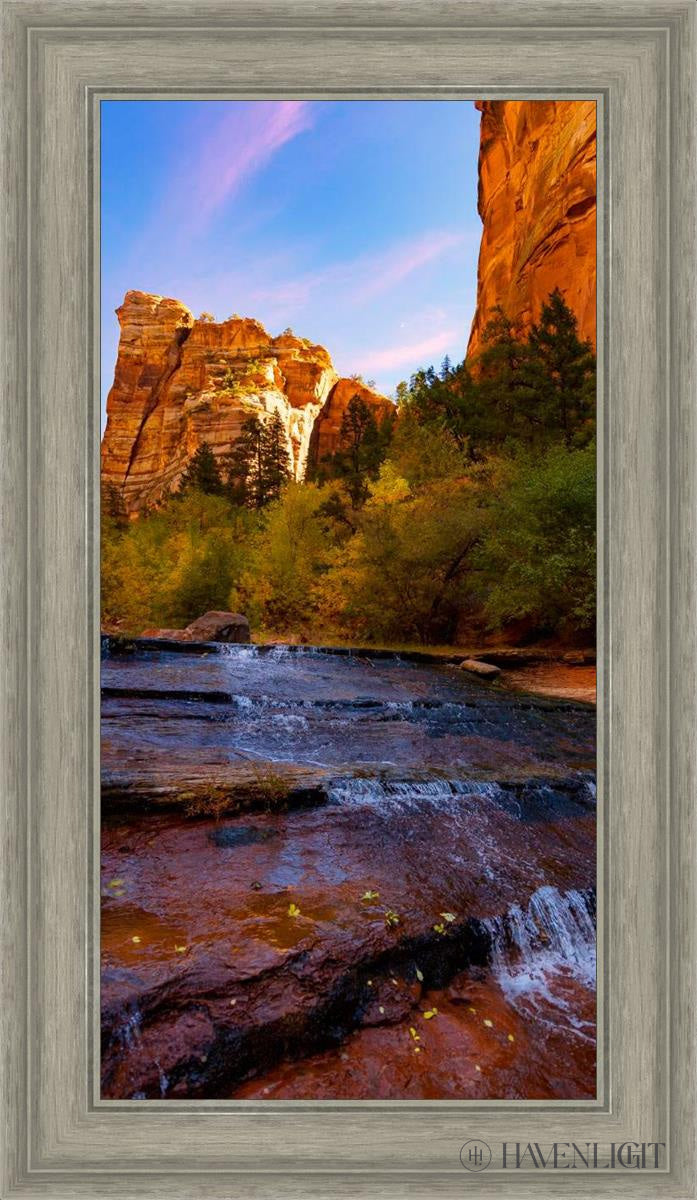 Morning At The Falls Open Edition Canvas / 15 X 30 Gray 20 3/4 35 Art