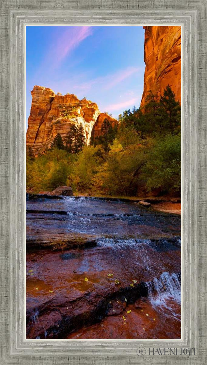 Morning At The Falls Open Edition Canvas / 15 X 30 Silver 19 3/4 34 Art