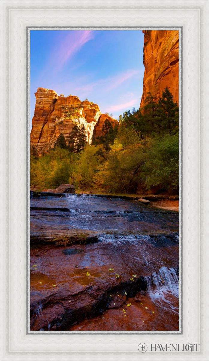 Morning At The Falls Open Edition Canvas / 15 X 30 White 20 3/4 35 Art