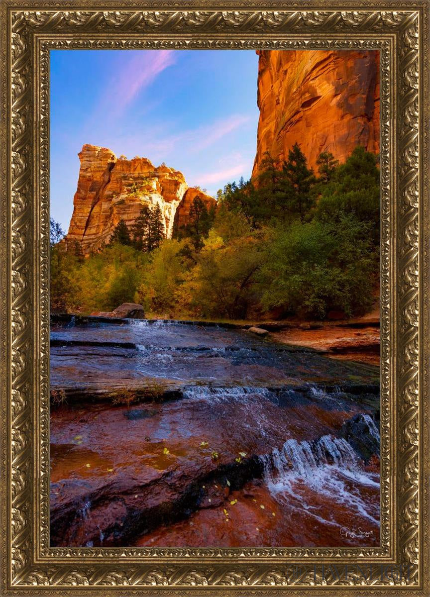 Morning At The Falls Open Edition Canvas / 20 X 30 Gold 25 3/4 35 Art