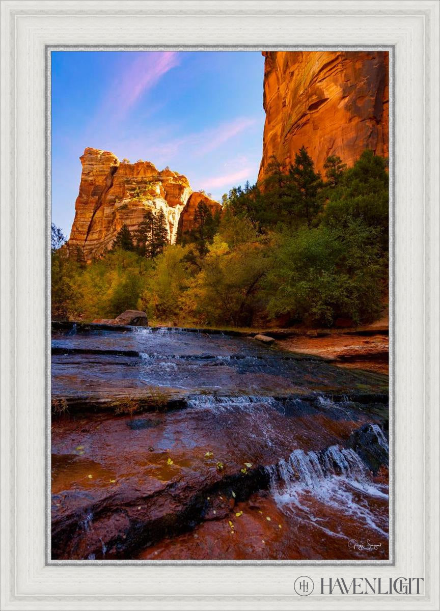 Morning At The Falls Open Edition Canvas / 20 X 30 White 25 3/4 35 Art
