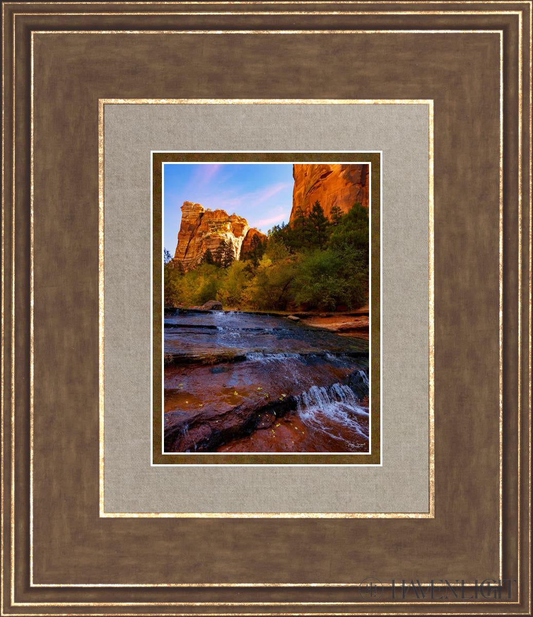 Morning At The Falls Open Edition Print / 5 X 7 Gold 12 3/4 14 Art