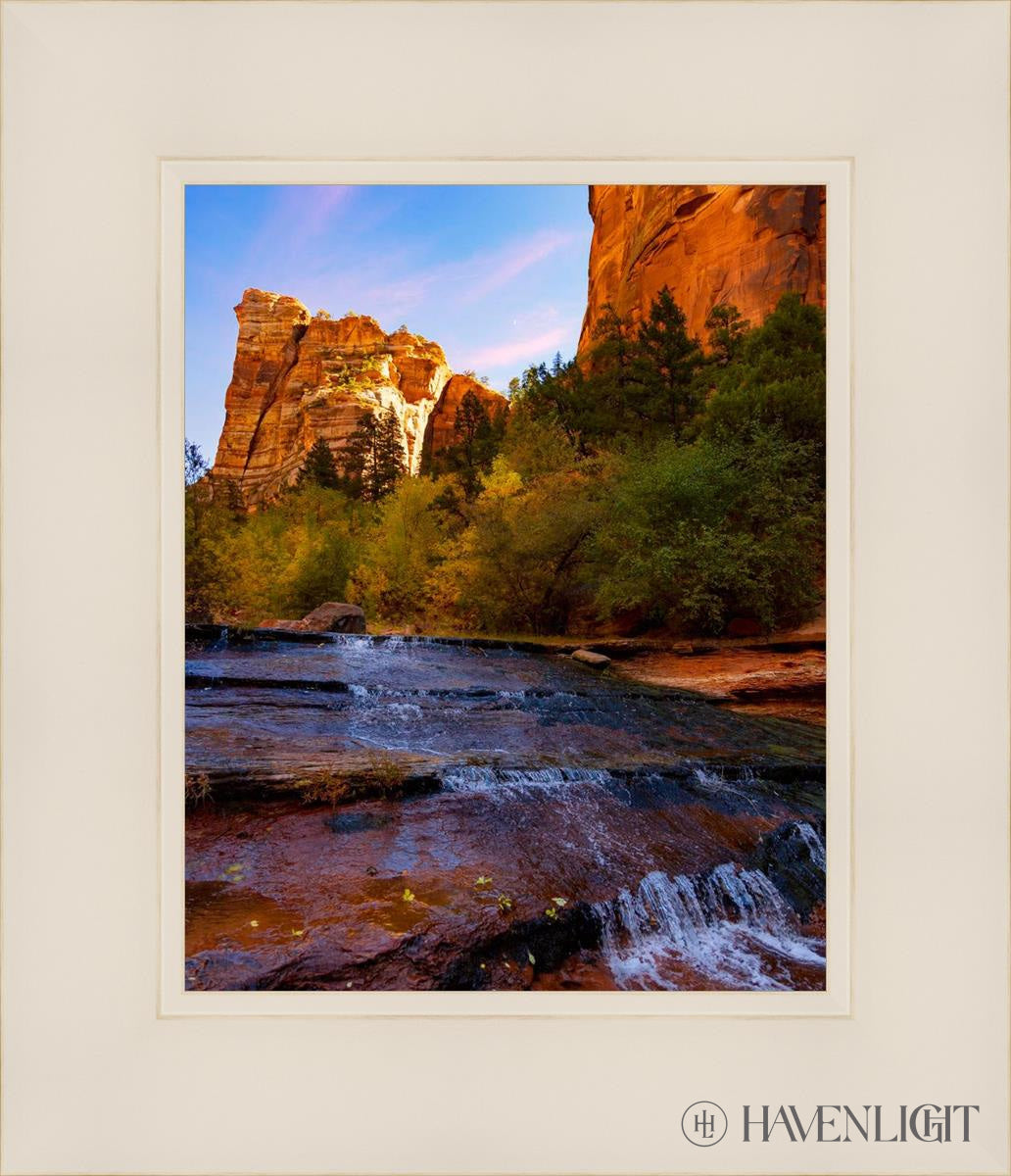 Morning At The Falls Open Edition Print / 8 X 10 White 12 1/4 14 Art