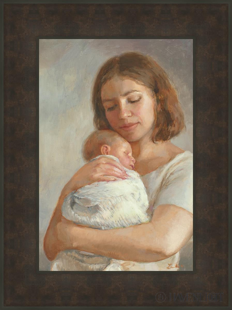 Mothers Love Open Edition Canvas / 16 X 24 Bronze Frame 23 3/4 31 Art