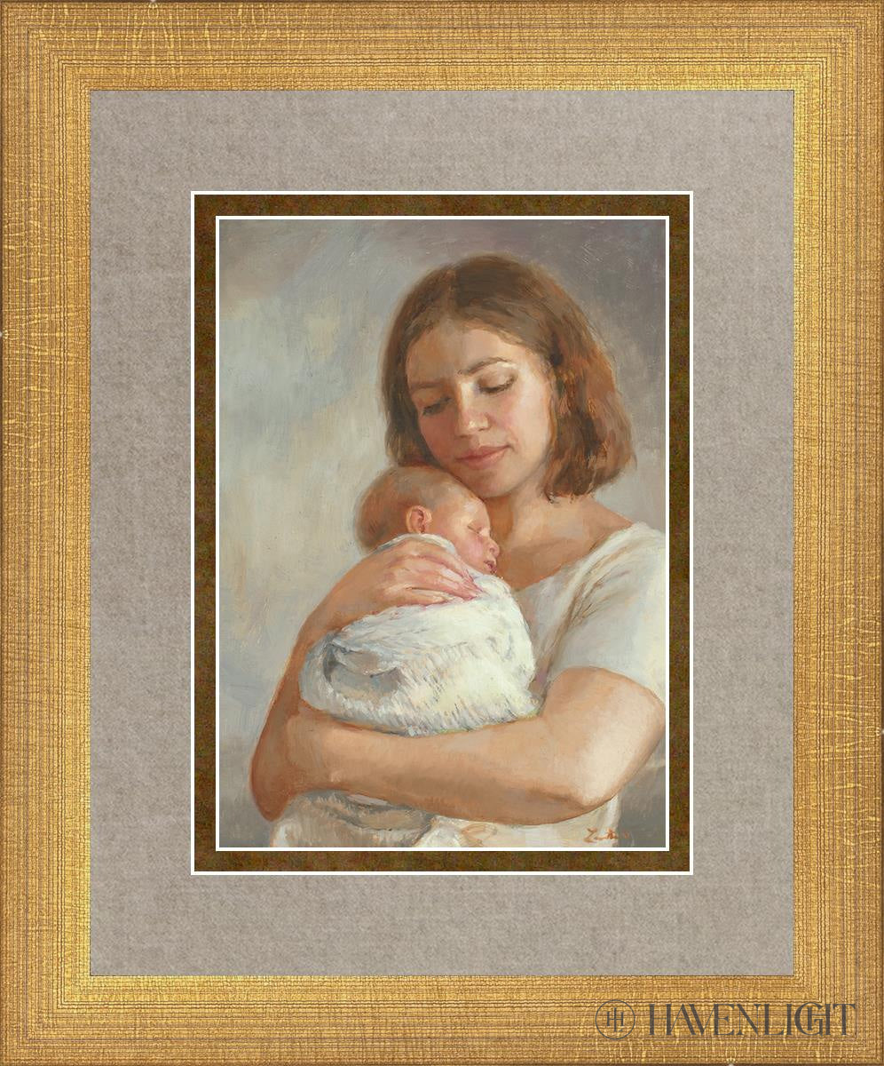 Mothers Love Open Edition Print / 5 X 7 Matte Gold 9 3/4 11 Art
