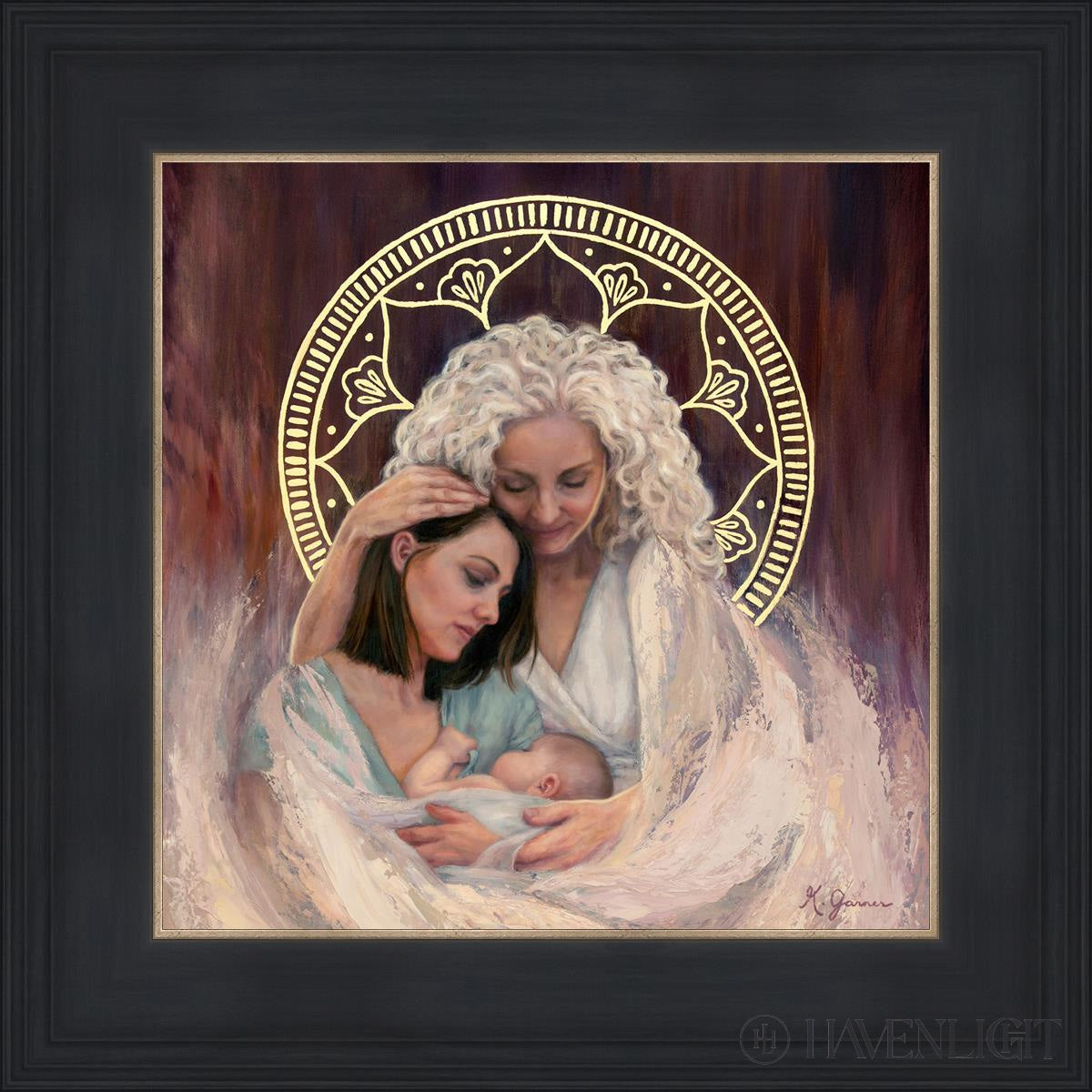 Mothers Embrace Open Edition Print / 12 X Black 16 3/4 Art