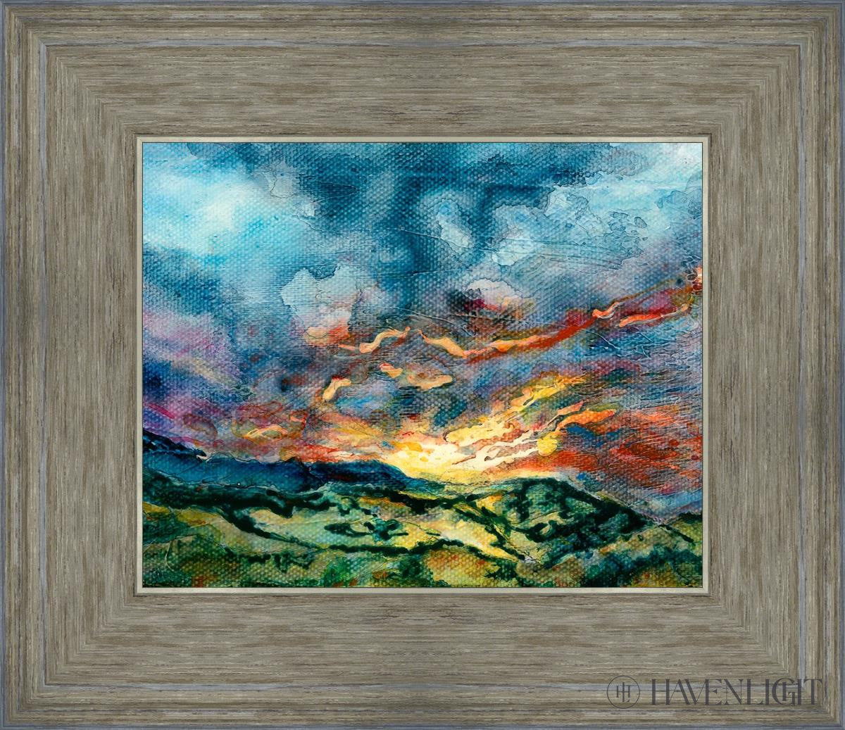 Mountain Sunset Open Edition Print / 10 X 8 Gray 14 3/4 12 Art