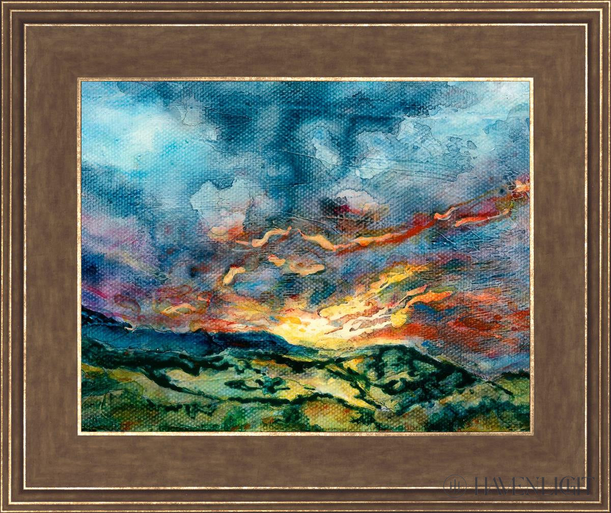 Mountain Sunset Open Edition Print / 14 X 11 Gold 18 3/4 15 Art