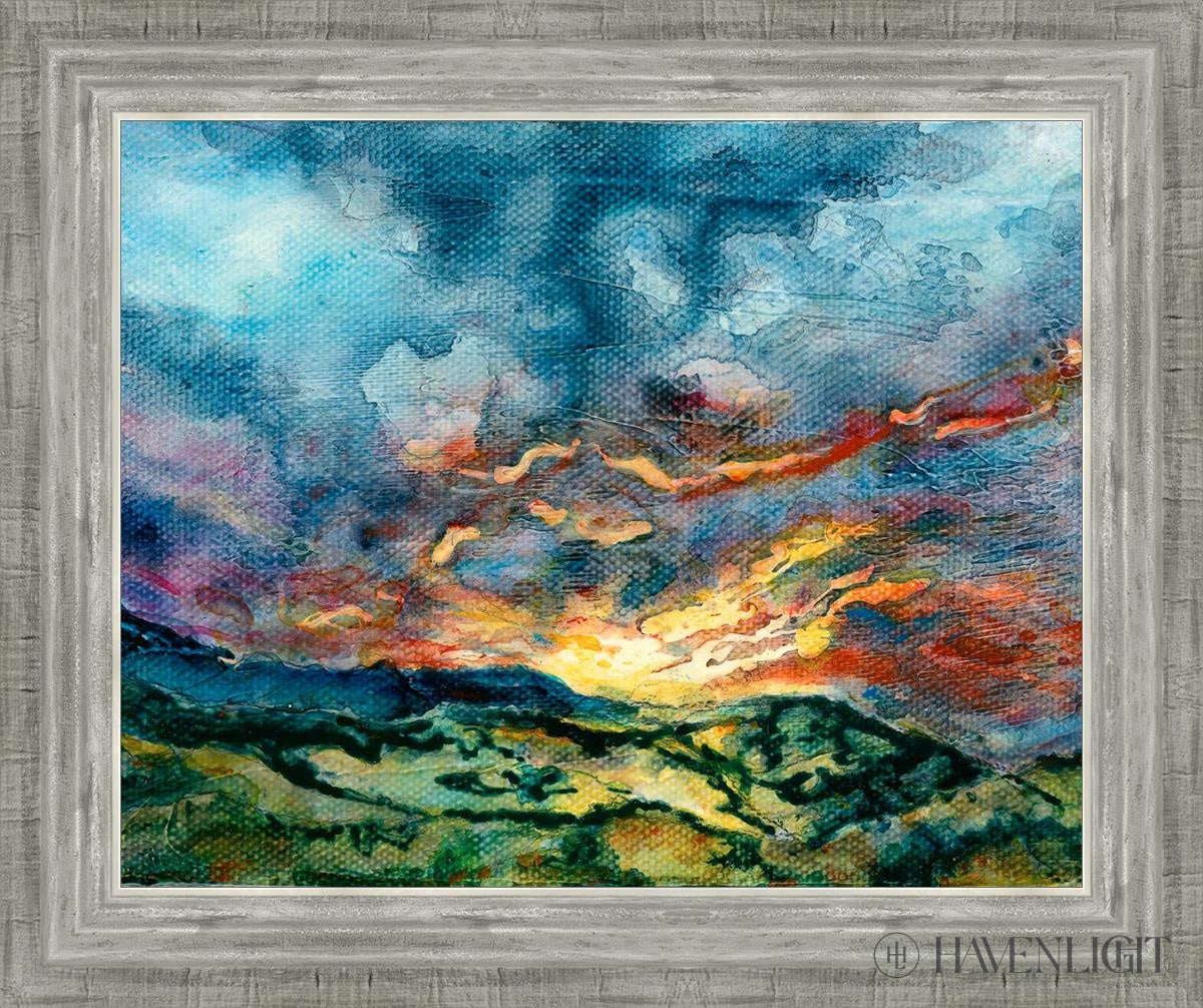Mountain Sunset Open Edition Print / 20 X 16 Silver 24 3/4 Art