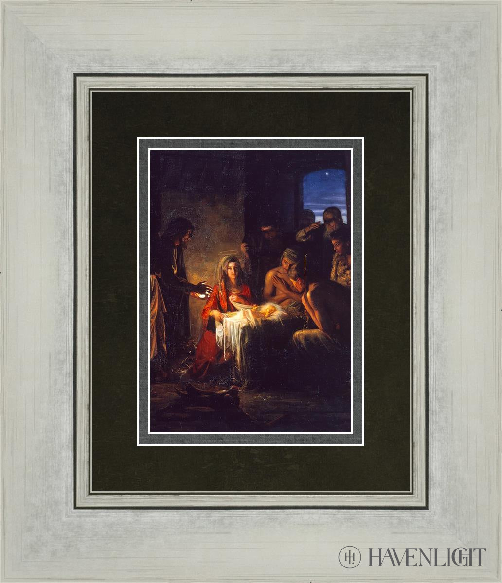 Nativity Open Edition Print / 5 X 7 Silver 12 1/4 14 Art