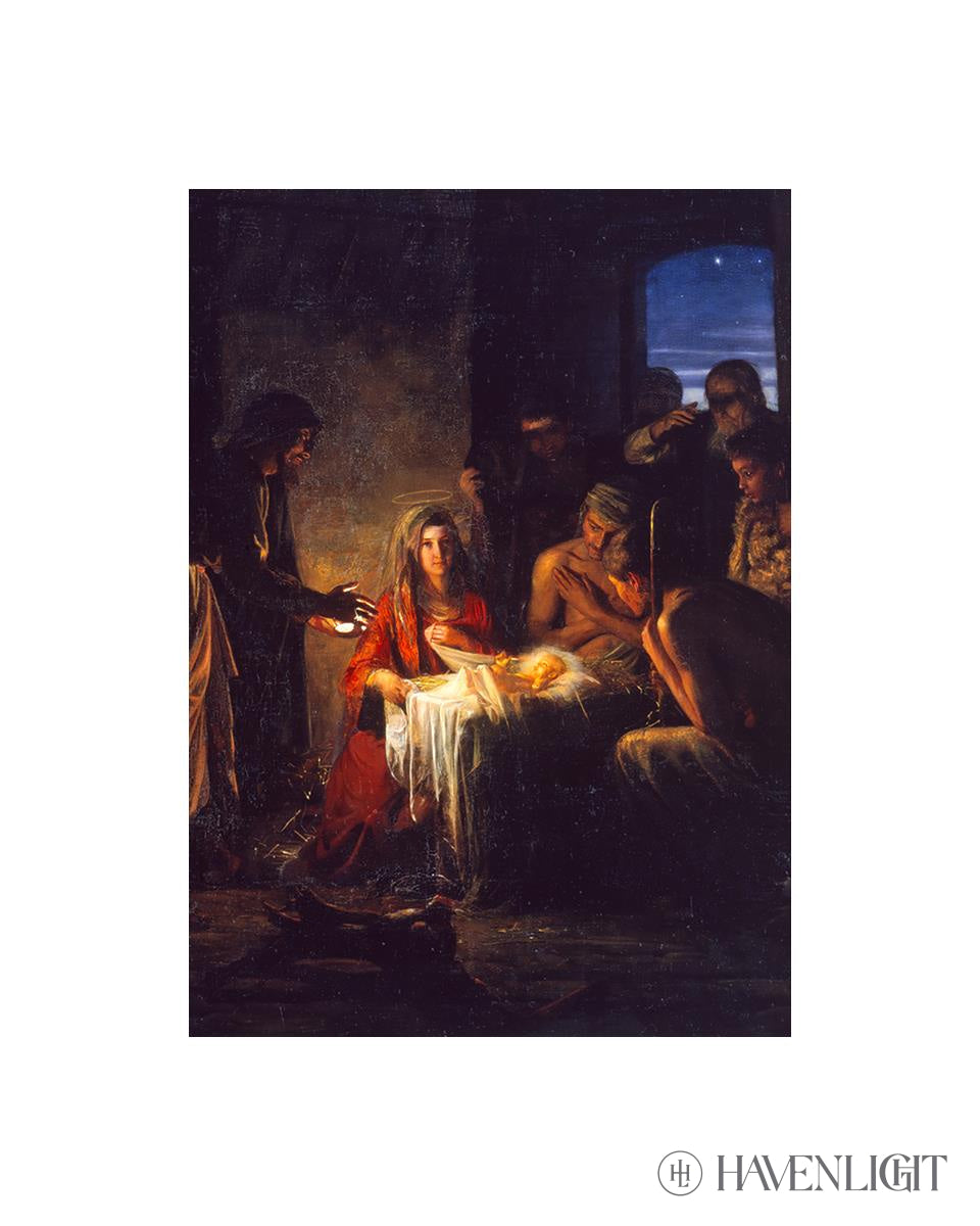 Nativity Open Edition Print / 5 X 7 Single White Mat 8 10 Art