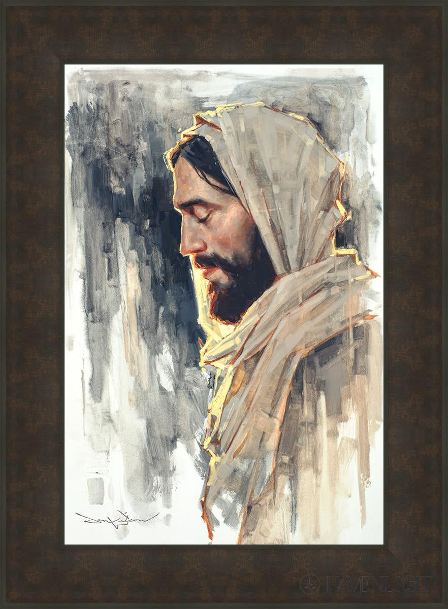 Not My Will But Thine Open Edition Canvas / 20 X 30 Bronze Frame 27 3/4 37 Art