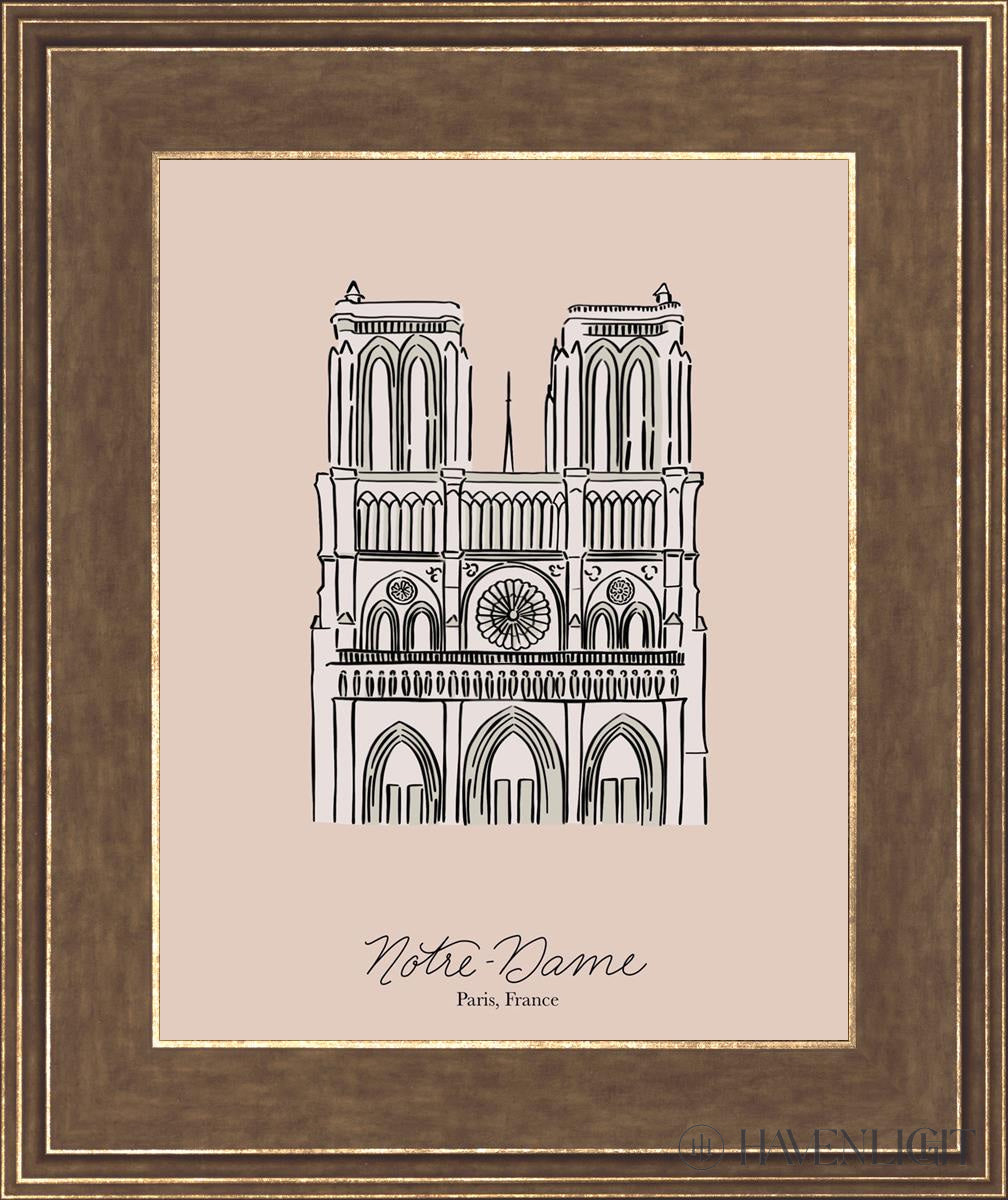 Notre-Dame Open Edition Print / 11 X 14 Gold 15 3/4 18 Art