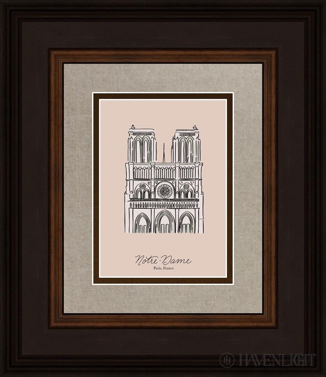 Notre-Dame Open Edition Print / 5 X 7 Brown 12 3/4 14 Art