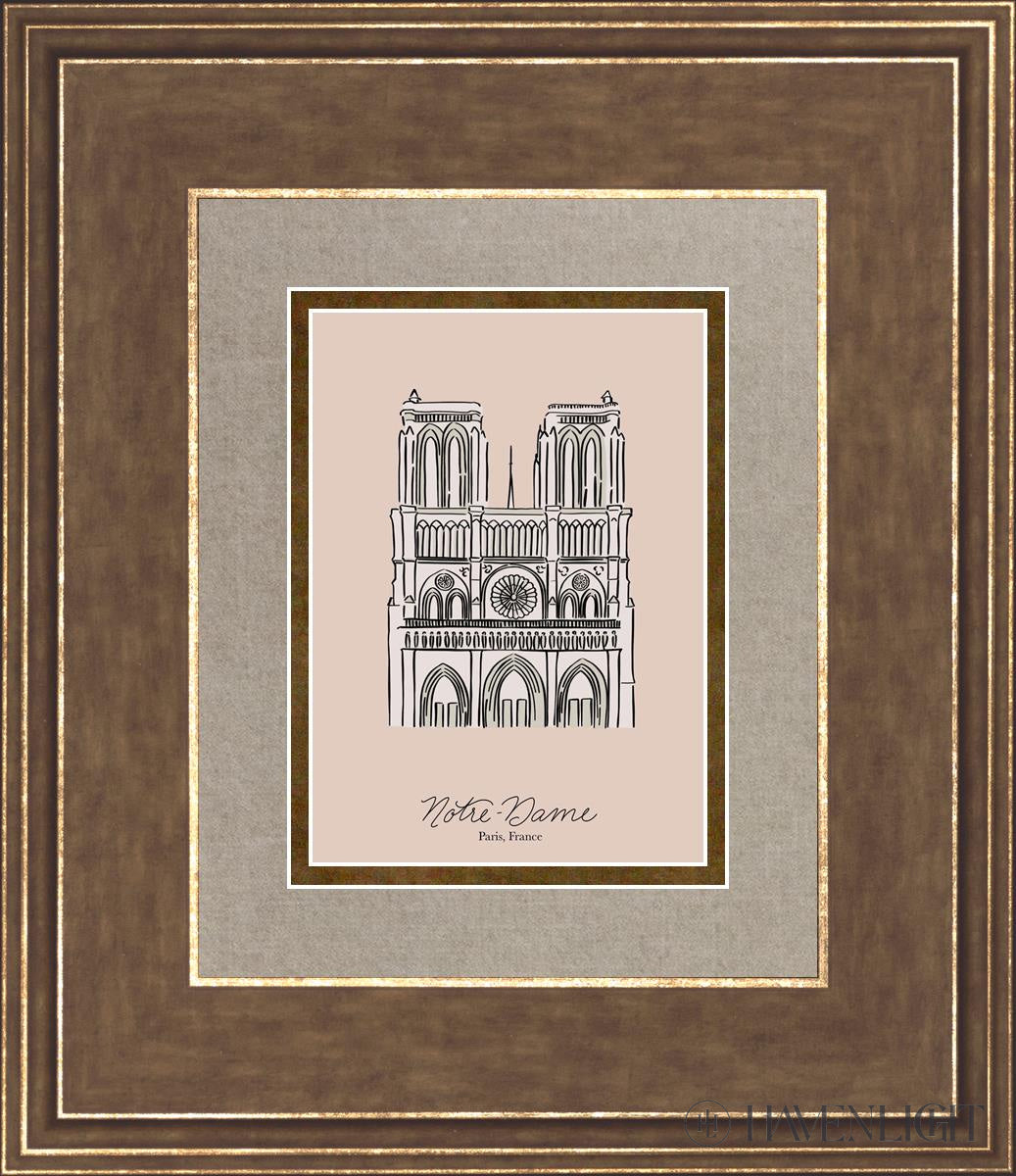 Notre-Dame Open Edition Print / 5 X 7 Gold 12 3/4 14 Art