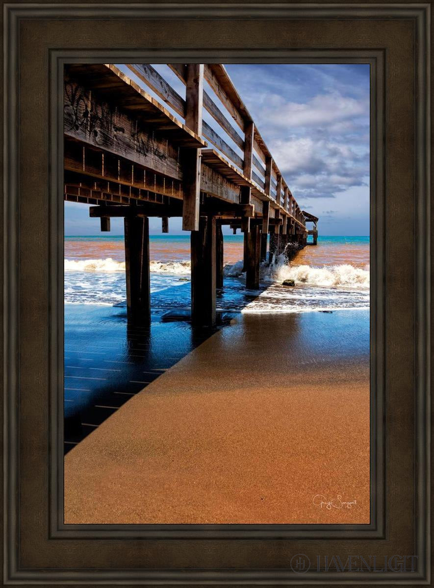 Old Hanalei Pier Open Edition Canvas / 24 X 36 Brown 33 3/4 45 Art
